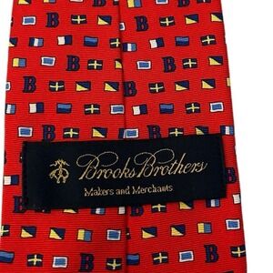 Brooks Brothers‎ Made in the USA100% Silk Red Nautical Flag Alphabet Tie Sailing